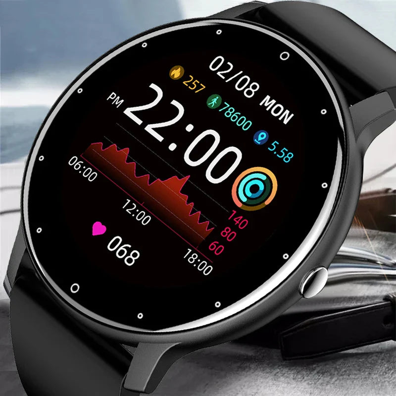 NNEOBA Smart Watch Écran Tactile Complet Tracker Fitness IP68 (Noir)
