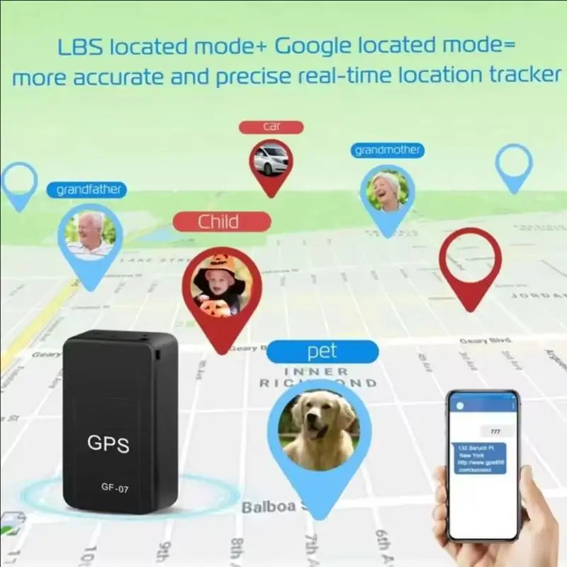 Le traceur GPS GF07 est un dispositif de localisation ultra-compact et magnétique, conçu pour surveiller discrètement vos véhicules, vos proches et vos animaux en temps réel.